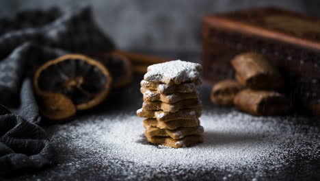 Powdered-sugar-falls-on-Christmas-cookies