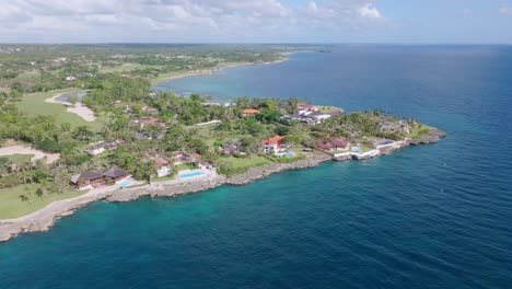 Aerial-orbiting-shot-showing-luxury-Casa-de-Campo-Romana-with-Punta-Aguila-in-Dominican-Republic