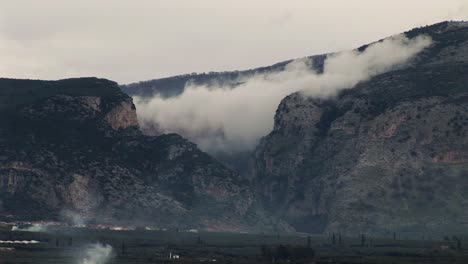 Time-Lapse-of-Clouds-Forming-in-a-Gorge-in-Greece