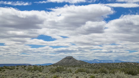 Timelapse-Clouds-around-Cone-Shaped-Mountain