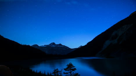 Starlapse-on-Mountain-Side-Glacier-Lake-to-Whiteout-Taken-at-Joffreys-Lake-BC-Canada