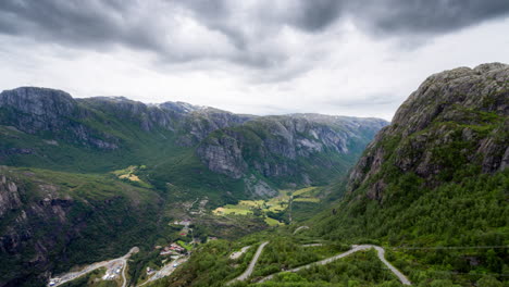 Time-lapse-of-Norway.-Mountains-visible
