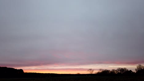 Sonnenaufgang-Roter-Und-Oranger-Himmel-Zeitraffer-Dorothea-Dix-Park-North-Carolina