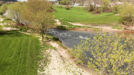 Aerial-view-of-the-Pine-River-in-Wisconsin-From-a-distance