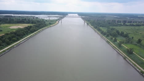 Drone-flying-over-a-river-in-Delaware