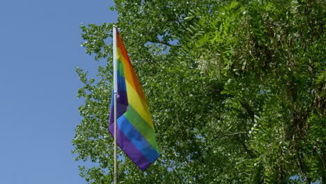 PRIDE-flag-in-the-wind.-Sunny-weather