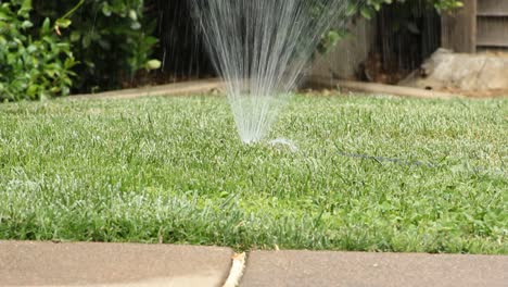 Lawn-Sprinkler-Turns-on-Green-Grass-Suburban