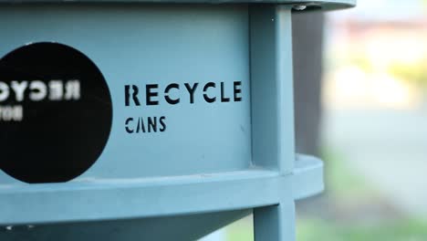 Recycle-Cans-Sign-Imprinted-into-Trash-can-Tracking-Right-Close-Up