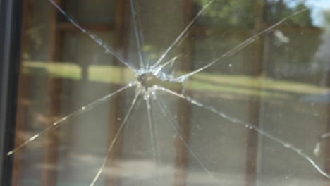 Broken-Window-Glass-Spider-Tracking-Quickly-Back-out-of-Focus