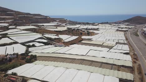 Aerial-view-of-many-greenhouses-in-the-mediterranean-coast-of-Almeria