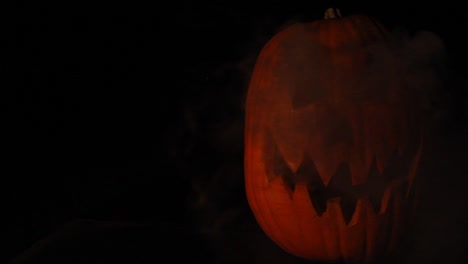 Smoking-Tall-Jack-O-Lantern-With-Flickering-Pumpkin-Light-Halloween-Framed-Right