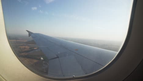 View-from-the-window-of-a-plane-while-flying