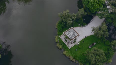 bird-eye-view-of-a-lake-in-a-peaceful-park-during-the-day