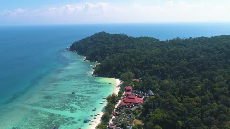 Beautiful-4K-aerial-of-the-tropical-Perhentian-Islands-in-Malaysia