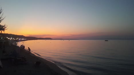 Beautiful-sunset-in-Polychrono,-Greece