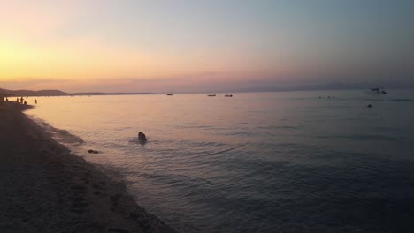 Sonnenuntergang-Am-Strand-Von-Polychrono,-Griechenland
