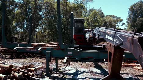 Claw-Log-grabber-and-Trailer-in-Florida-forest-tracking-shot