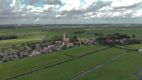 Aerial-approach-of-the-village-of-Ransdorp-just-outside-Amsterdam