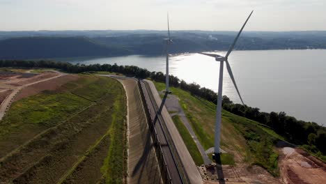 Environmentally-friendly-landfill,-hydropower,-and-wind-turbines-in-Pennsylvania,-USA,-state-of-the-art-technology