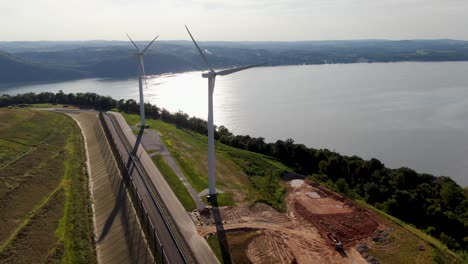 Aerial-of-wind-turbines-and-Susquehanna-River-in-Pennsylvania