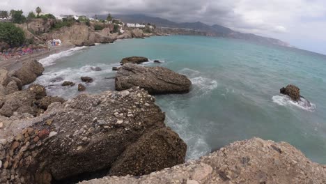 Spain-Malaga-Nerja-beach-on-a-summer-cloudy-day-using-a-drone-and-a-stabilised-action-cam