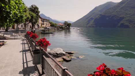 Lago-Di-Lugano-Durante-Un-Día-Soleado-De-Verano