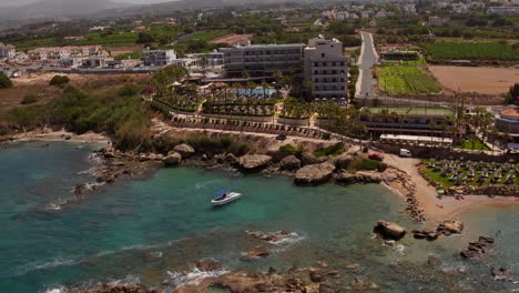 Aerial-shots-of-resorts-and-beaches-of-Paphos,-Cyprus