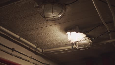 Old-Loft-Tungsten-Ceiling-Lamp-In-War-Shelter
