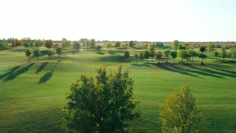 Aerial-footage-of-a-golf-course-in-Bac,-near-Bratislava-in-Slovakia