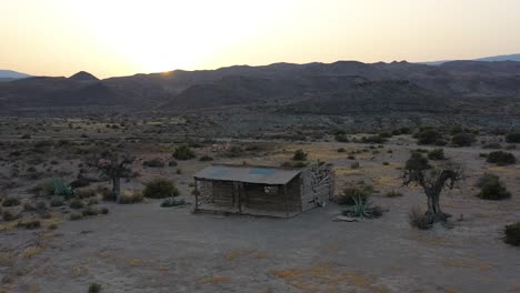 Tabernas-desert-film-location,-dry-dusty-landscape-with-a-western-feel