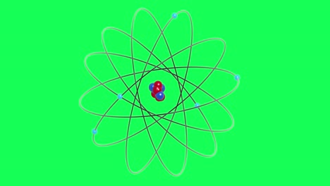 3D-atom-electrons-Orbiting-a-Nucleus-with-green-screen-alpha-channel