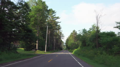 Conduciendo-Por-Una-Carretera-Bordeada-De-árboles