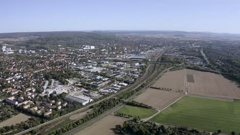 Drone-Aerial-Shot-of-Göttingen-in-Lower-Saxony,-Germany