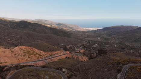 The-mountains-near-Almeria-in-the-south-of-Spain,-Aerial-shot