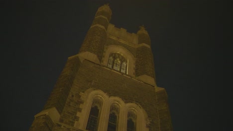 Cavalry-Church-Tower,-Night,-West-Philadelphia