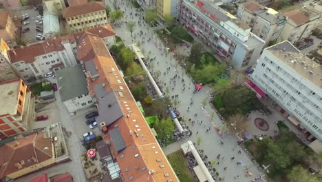 Aerial-view-of-panoramic-Prishtine-city,-Kosovo
