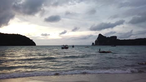 Sunset-at-high-tide-on-the-island-of-Phi-Phi