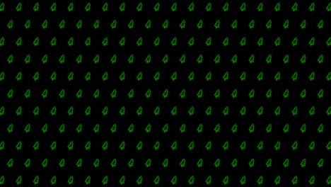 Patrón-De-Animación-De-Fondo-De-Mosaico-De-árbol-De-Navidad-En-Verde-Brillante-Y-Negro