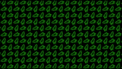 Packung-Mit-13-Looping-Weihnachtsbaum-Hintergrundanimationsmustern-In-Leuchtendem-Grün-Und-Schwarz