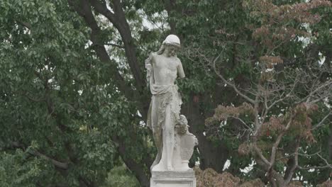 Statue-in-Woodland-cemetery,-Philadelphia,-PA