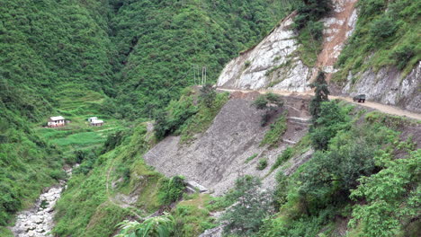 A-dangerous-road-on-a-cliff-in-the-Himalayan-Foothills-of-Nepal