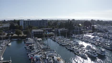 A-large-marina-with-hundreds-of-sail-boats-on-a-sunny-day