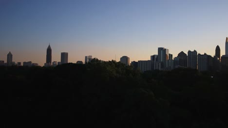 Droning-from-Piedmont-park-Downtown-Atlanta-as-the-sun-is-setting