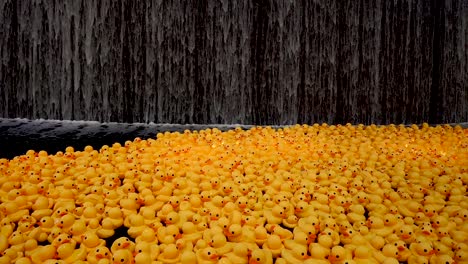 A-slow-motion-waterfall-with-a-lake-filled-with-duck-toys