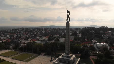Aerial-4k-100-Mbps-footage-from-Slavin-in-Bratislava,-Europe