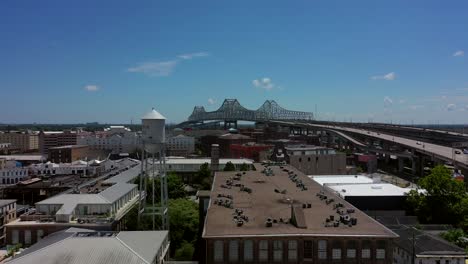 Beautiful-day-to-drone-towards-the-Mississippi-River-Bridge-In-New-Orleans