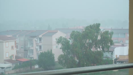 Stürmisches-Und-Regnerisches-Wetter-In-Alcudia-Auf-Mallorca-In-Spanien