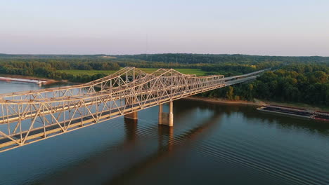 Aerial-shot-of-Bi-State-Vietnam-Gold-Star-Bridge-with-Kentucky-in-background