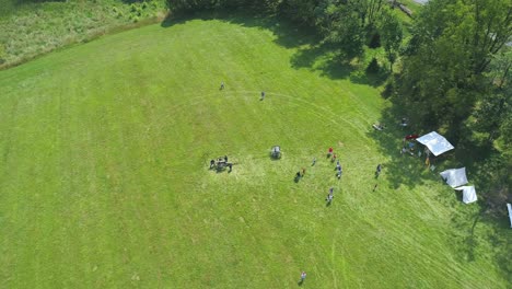An-Aerial-View-of-a-Civil-War-Cannon-being-made-ready-to-fire-at-a-Civil-War-re-enactment