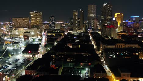 Droning-towards-the-City-of-New-Orleans-at-night